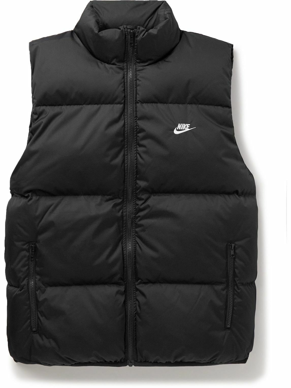 Nike - Sportswear Club Logo-Embroidered Quilted Padded Ripstop Gilet ...