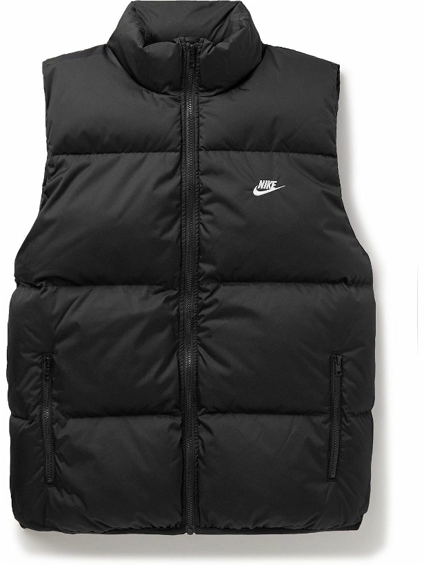 Photo: Nike - Sportswear Club Logo-Embroidered Quilted Padded Ripstop Gilet - Black