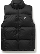 Nike - Sportswear Club Logo-Embroidered Quilted Padded Ripstop Gilet - Black