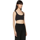 T by Alexander Wang Black Stretch Rib Bra Top