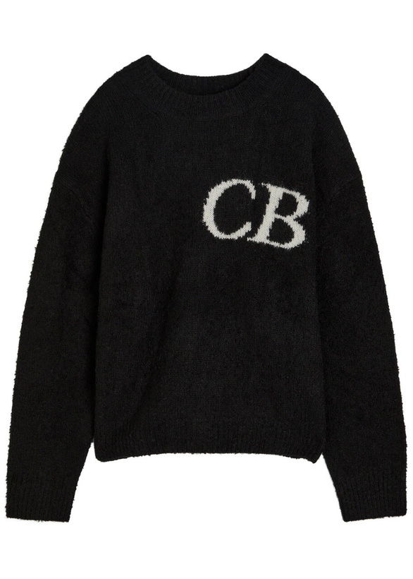 Photo: Cole Buxton Logo-intarsia Brushed Wool-blend Jumper Black
