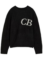 Cole Buxton Logo-intarsia Brushed Wool-blend Jumper Black