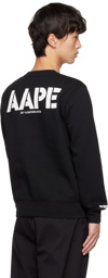 AAPE by A Bathing Ape Black Embossed Sweatshirt