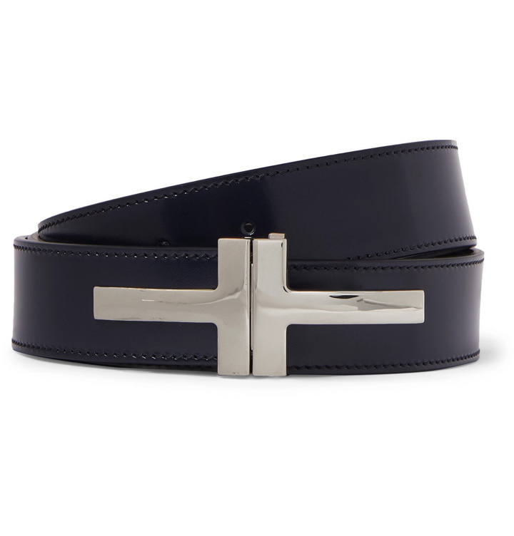 Photo: TOM FORD - 3cm Polished-Leather Belt - Blue