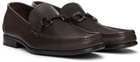 Ferragamo Brown Gancini Ornament Loafers