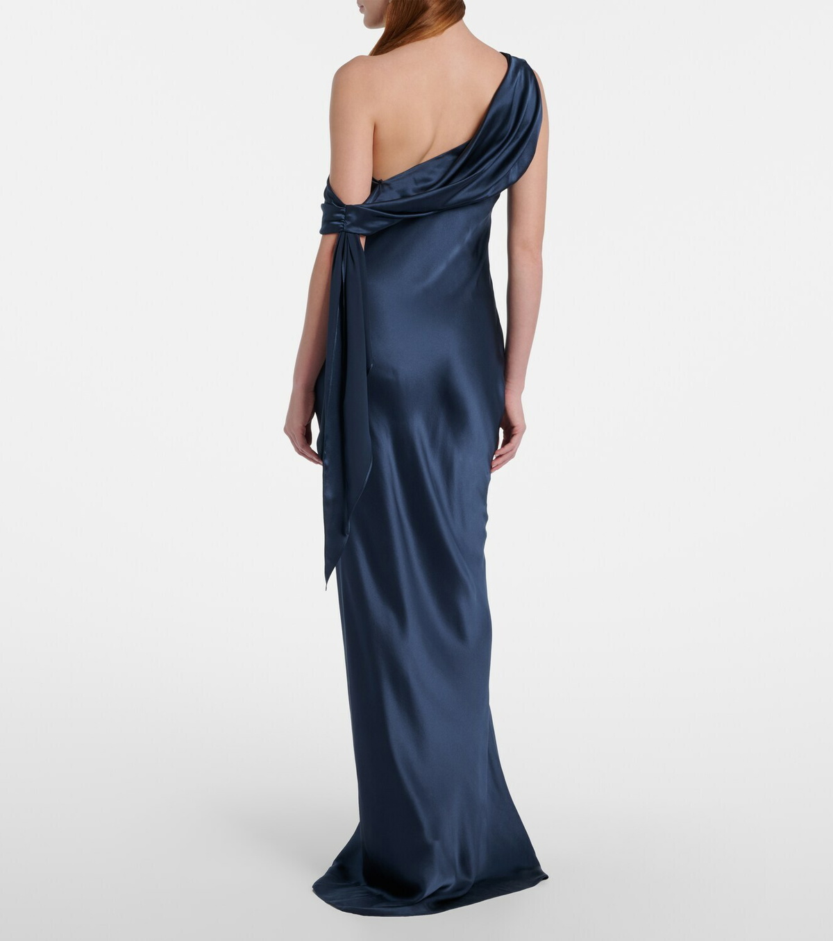 The Sei Draped one-shoulder silk charmeuse gown