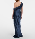 The Sei Draped one-shoulder silk charmeuse gown