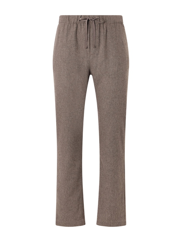 Photo: Hartford - Joggy Straight-Leg Wool Woven Trousers - Brown