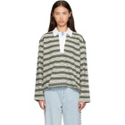rag & bone Green Kelly Boxy Striped Long-Sleeve Polo