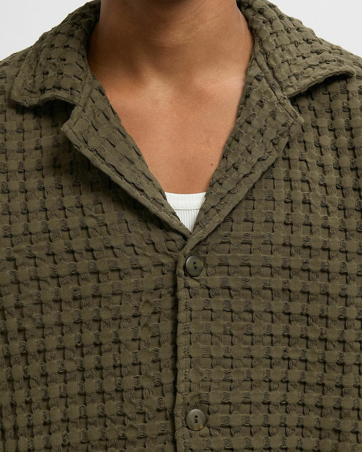 OAS Turtle Waffle Cuba Long Sleeve Green Mens Longsleefe