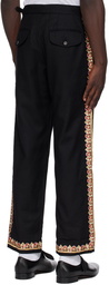 Bode Black Regal Scallop Trousers