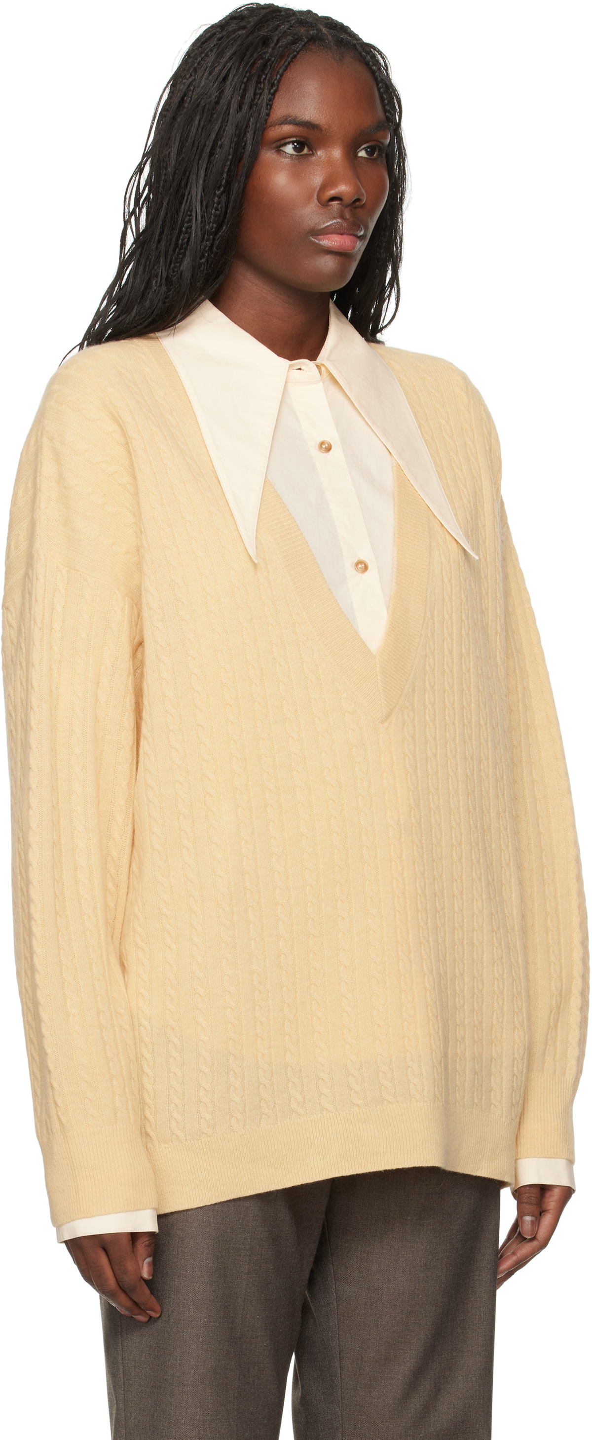 The Garment Yellow Como Oversized V-Neck Sweater