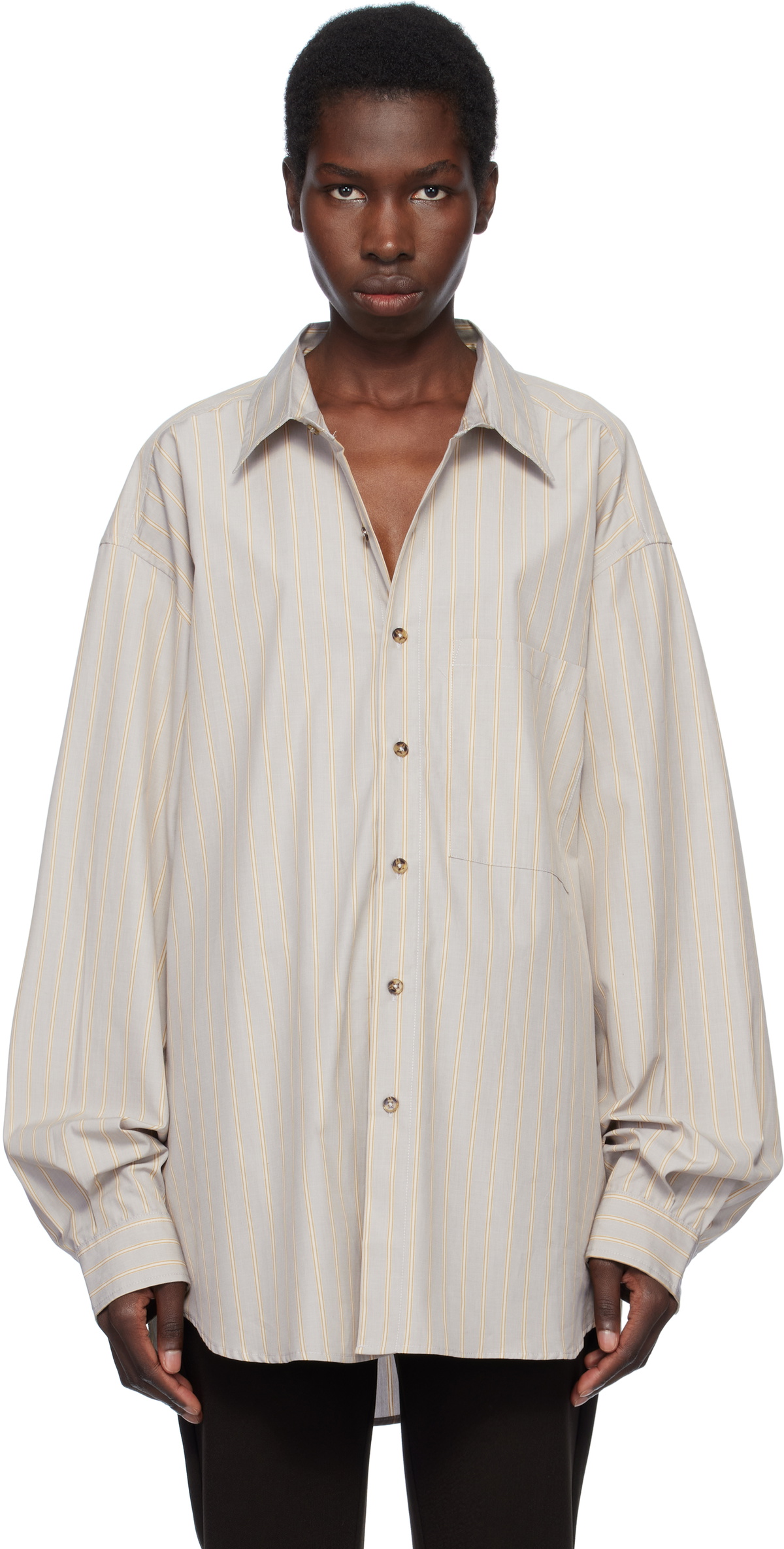 Gil Rodriguez Gray Big Button Up Shirt
