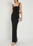 Solace London Joni Crepe Maxi Dress Black