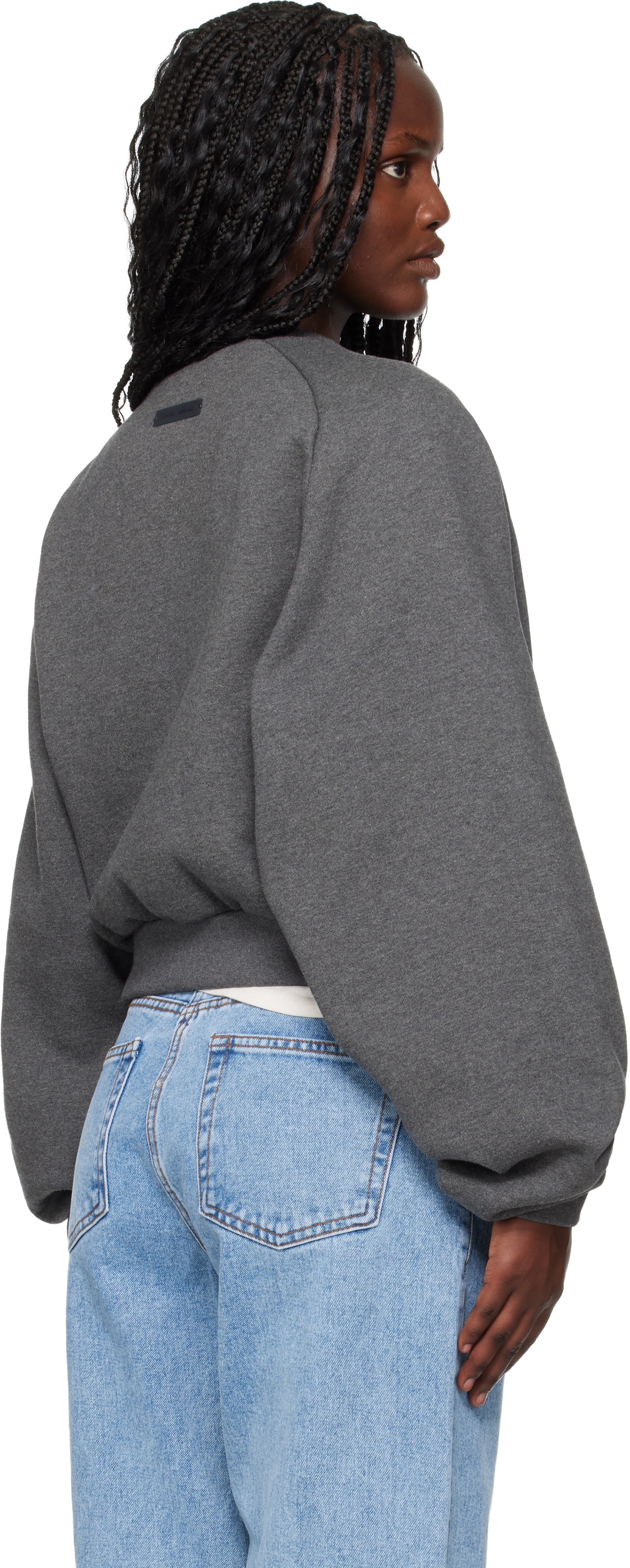 Fear of God ESSENTIALS Gray Holiday Embossed 90s Raglan Crewneck Sweatshirt
