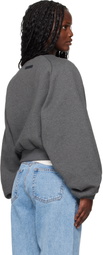 Fear of God ESSENTIALS Gray Holiday Embossed 90s Raglan Crewneck Sweatshirt