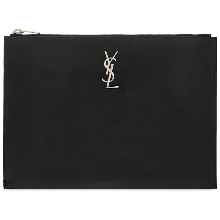 Photo: Saint Laurent YSL Metal Logo Tablet Holder