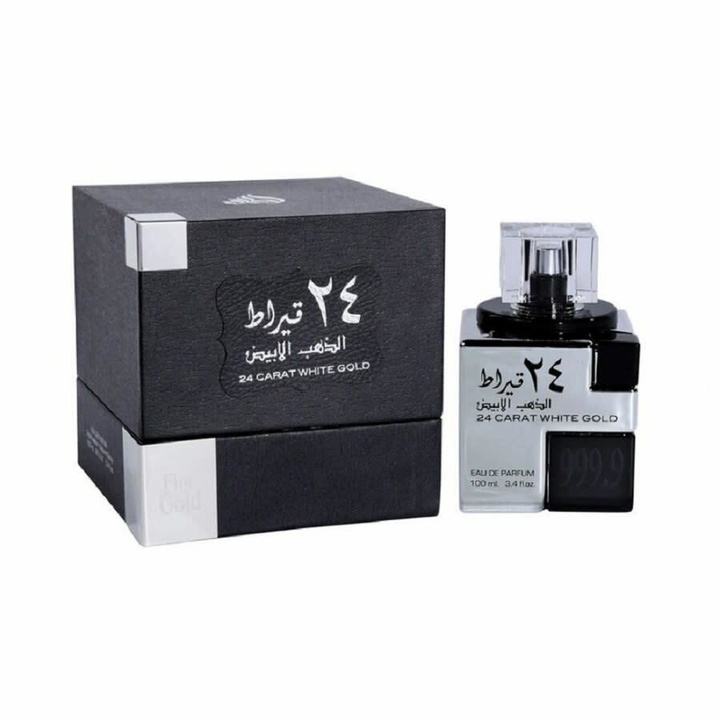 Photo: Lattafa Unisex 24 Carat White Gold EDP Spray 3.4 oz Fragrances 6291106064001