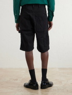 Monitaly - Beach Painter Straight-Leg Denim Shorts - Black