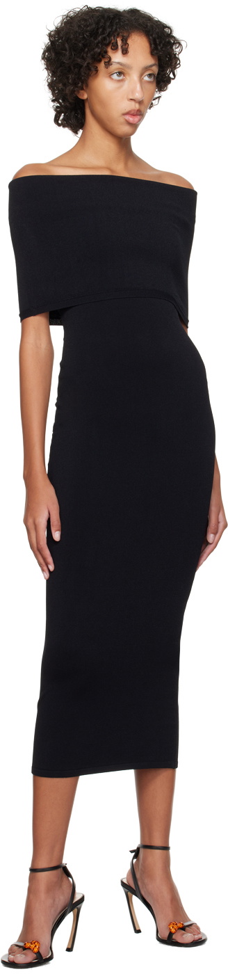 WARDROBE.NYC Black Off-The-Shoulder Midi dress