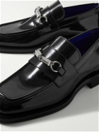 Burberry - Embellished Glossed-Leather Loafers - Black