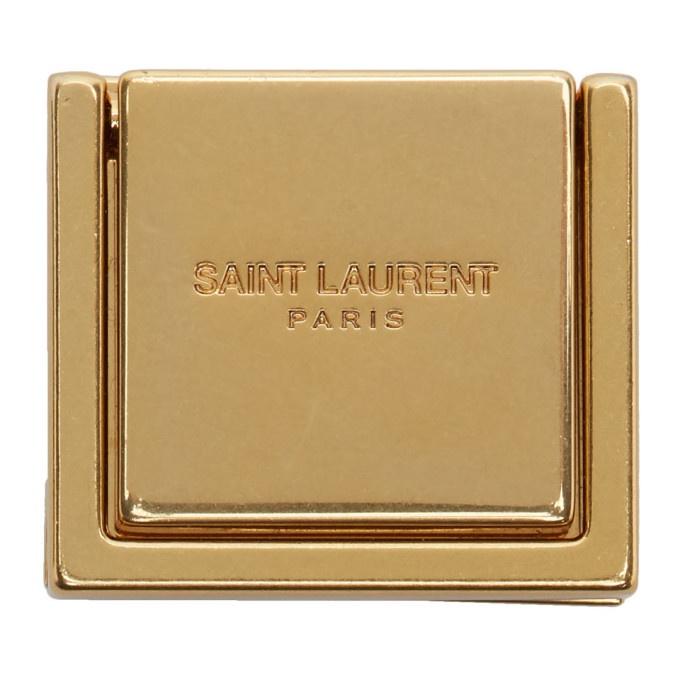 Photo: Saint Laurent Gold Logo Brooch
