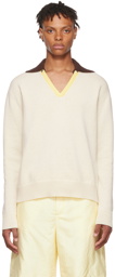 Jil Sander Off-White Wool Polo