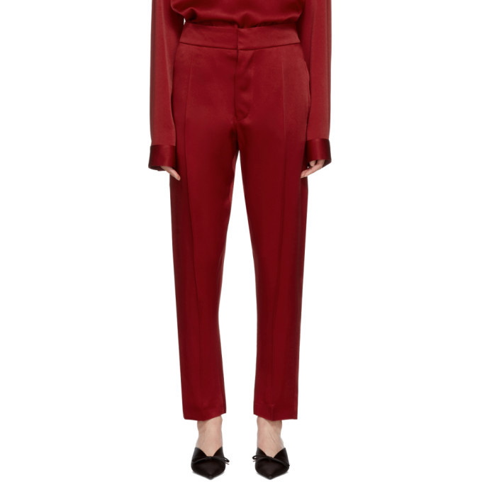 Photo: Haider Ackermann Red Shiny Kuiper Casual Trousers