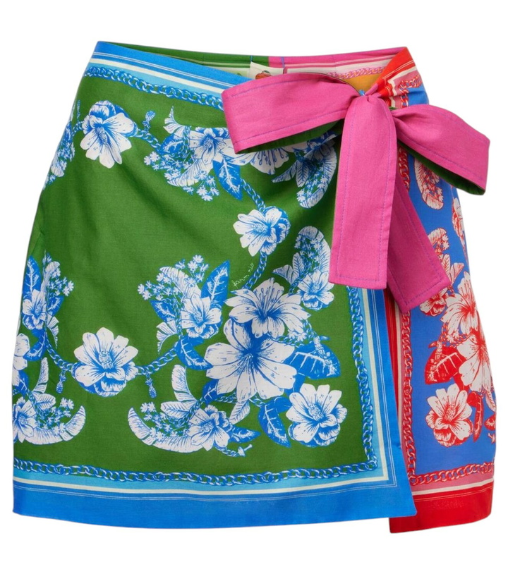 Photo: Farm Rio Mixed Scarves Floral Elegance cotton wrap skirt