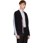 Thom Browne Navy Half and Half Cardigan