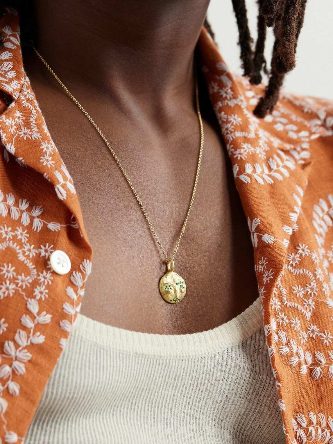 Elhanati - Star Sign Libra Gold Emerald Pendant Necklace