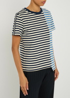 3.1 Phillip Lim Patchwork Striped Cotton T-shirt Stripe