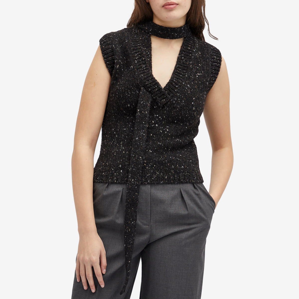 Saks Potts Women's Rosemarie Vest in Dark Grey Melange