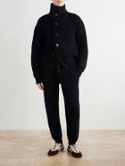 Dries Van Noten - Meru Tapered Ribbed Wool Sweatpants - Black