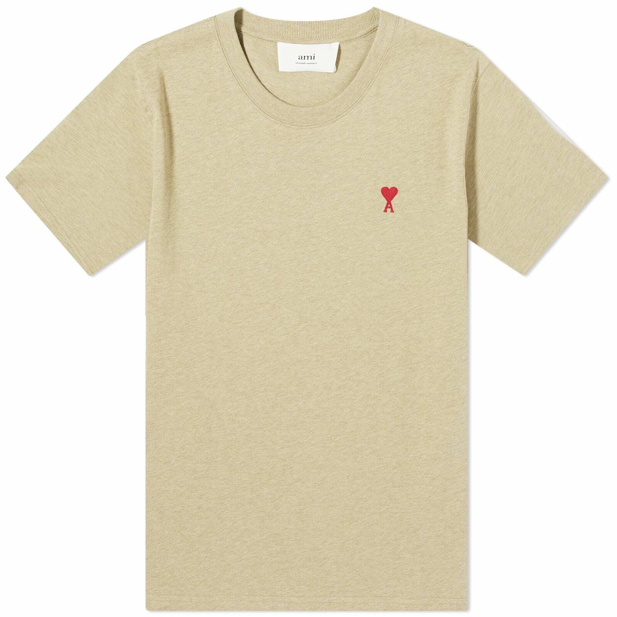 AMI Paris Men's Small A Heart T-Shirt in Heather Sage AMI