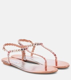 Aquazzura Tequila embellished leather thong sandals