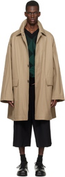 Dries Van Noten Beige Loose Cotton Mac Coat