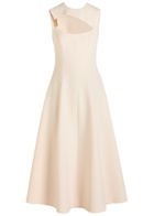 Rebecca Vallance Freja Cut-out Crepe Midi Dress Cream