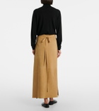 The Row Danas suede wrap skirt