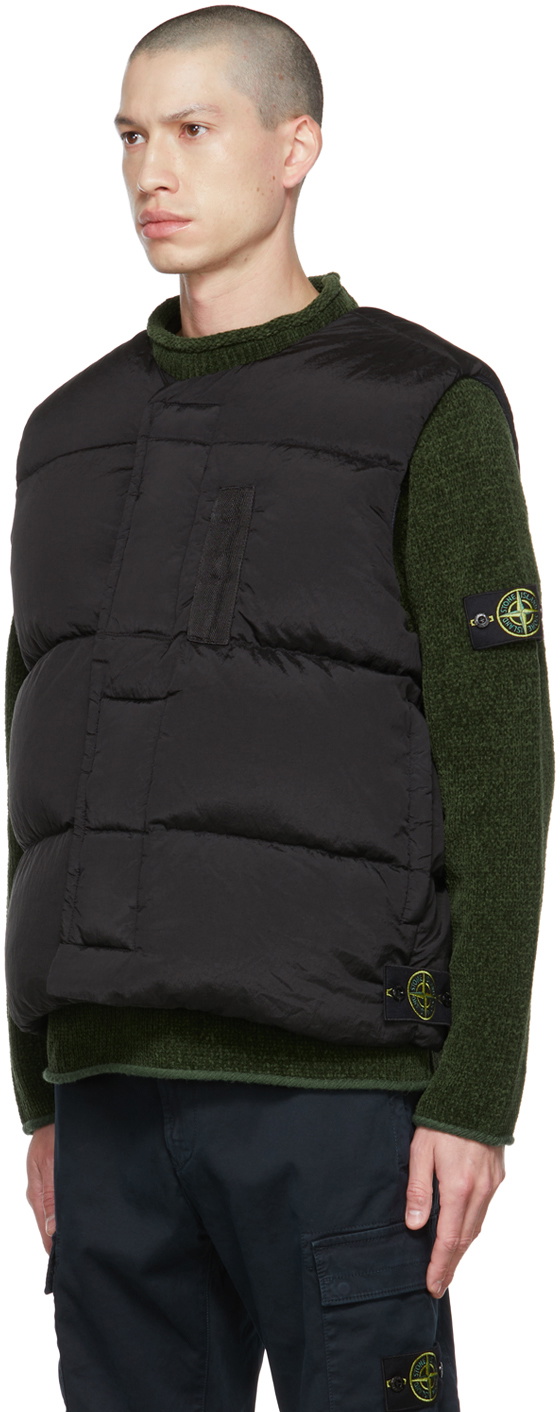 Stone Island Black Garment-Dyed Down Vest Stone Island