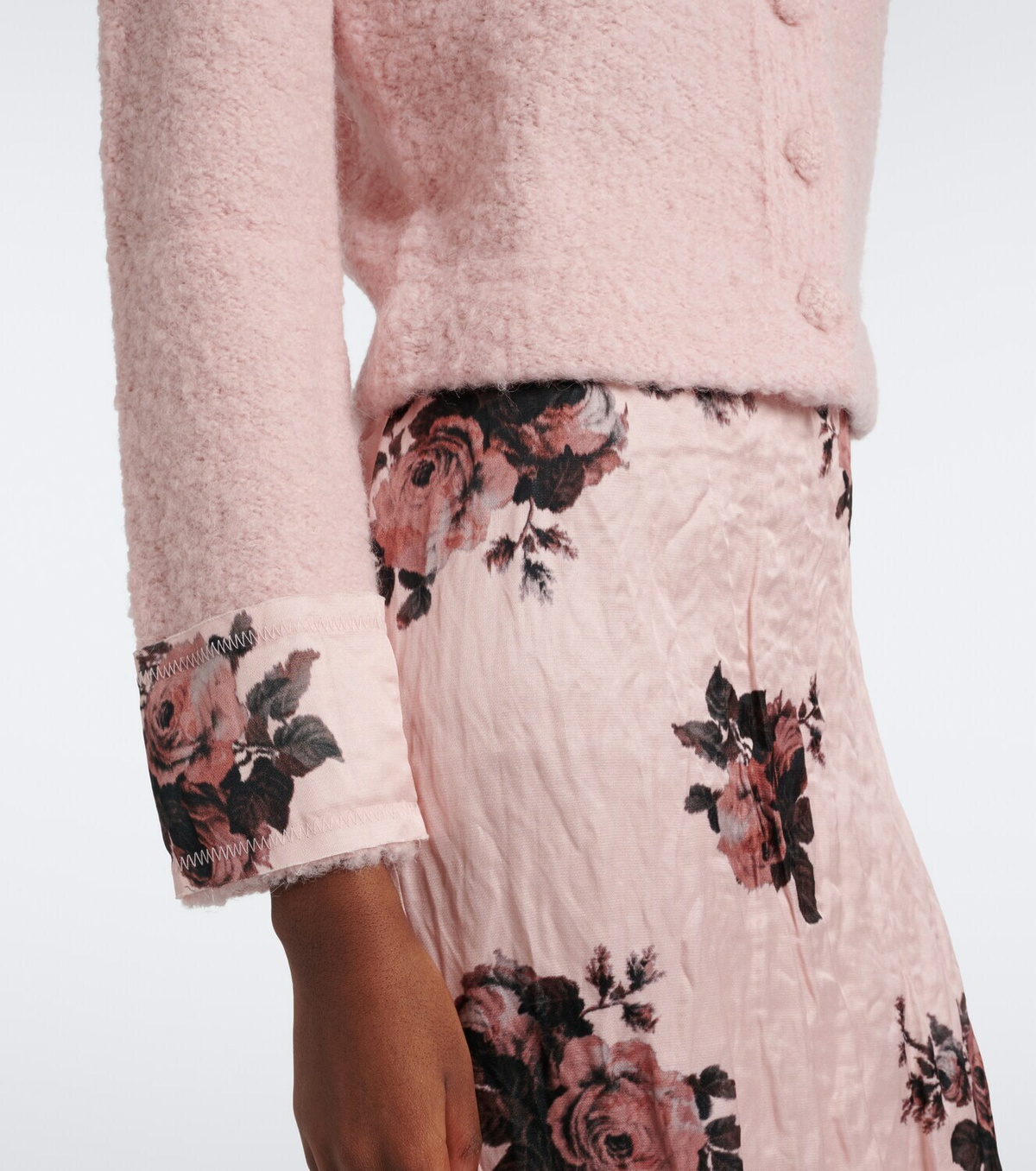 Erdem Floral wool and alpaca bouclé cardigan