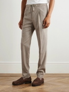 Incotex - Tapered Pleated Wool and Cashmere-Blend Trousers - Neutrals