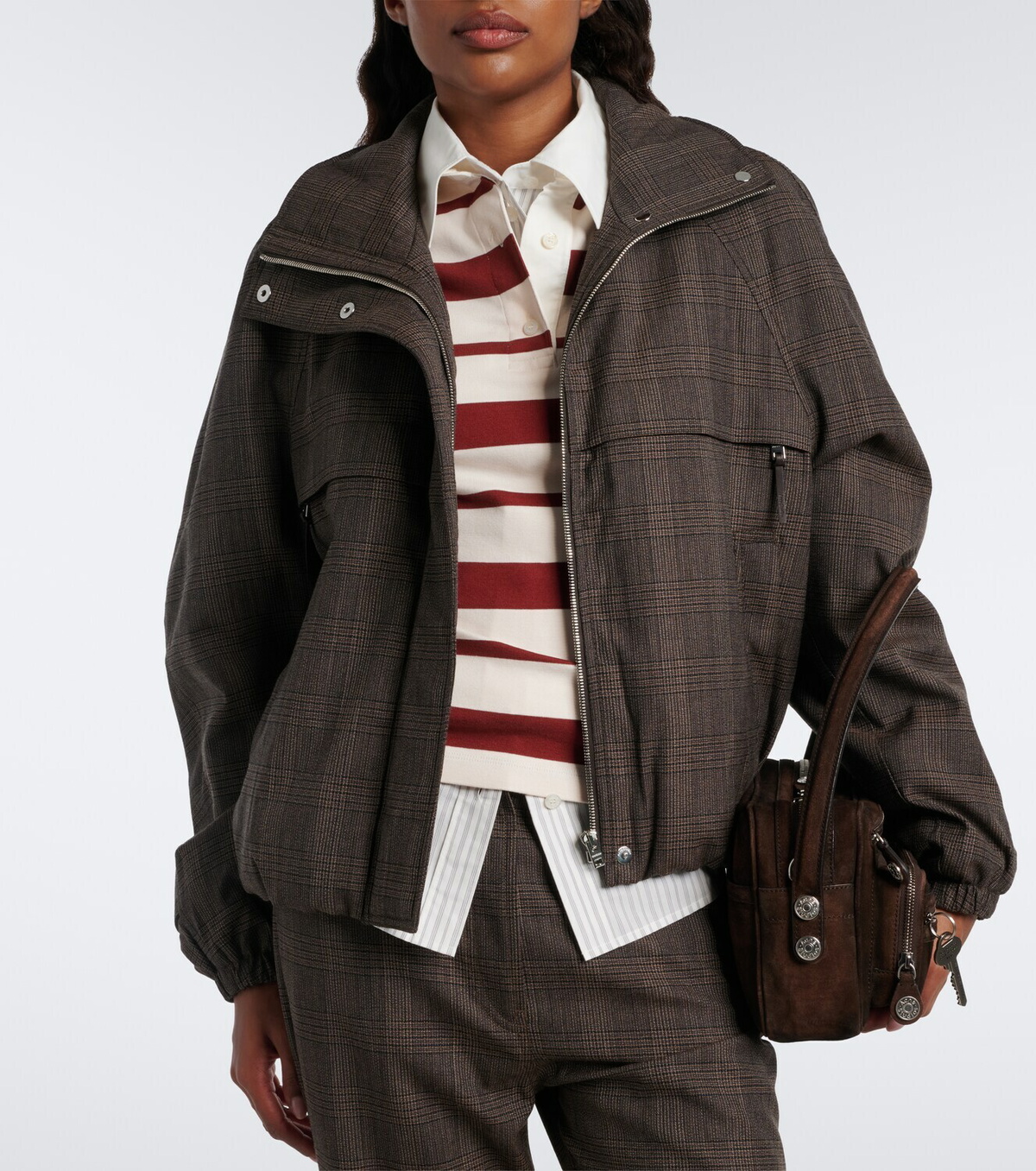 Acne Studios Prince of Wales check wool-blend jacket