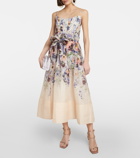 Zimmermann - Tama floral linen and silk midi dress