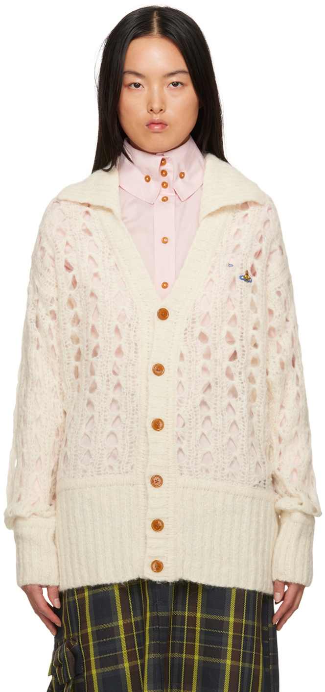 Vivienne Westwood Off-White Spread Collar Cardigan Vivienne Westwood