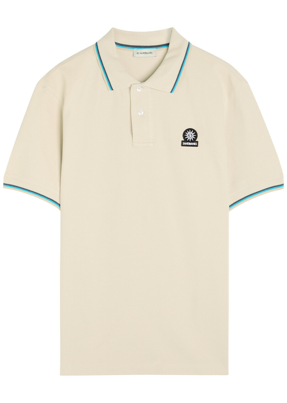 Sandbanks Logo Piqué Cotton Polo Shirt Beige