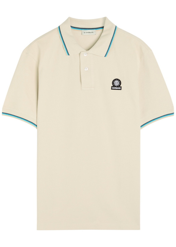 Photo: Sandbanks Logo Piqué Cotton Polo Shirt Beige