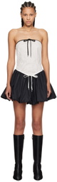 FIDAN NOVRUZOVA Black & White Charlotte Faux-Leather Minidress