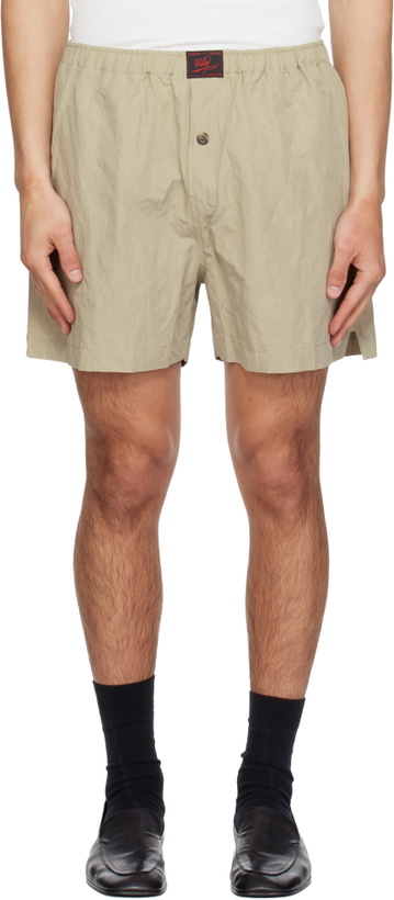 Photo: WILLY CHAVARRIA Taupe Willy Woven Boxer Shorts