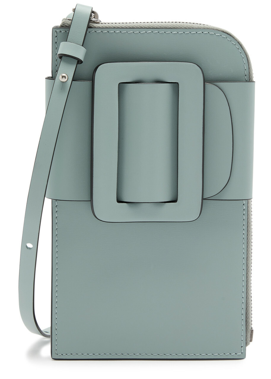 Boyy Buckle Leather Cross-body Phone Case - Light Blue - One Size